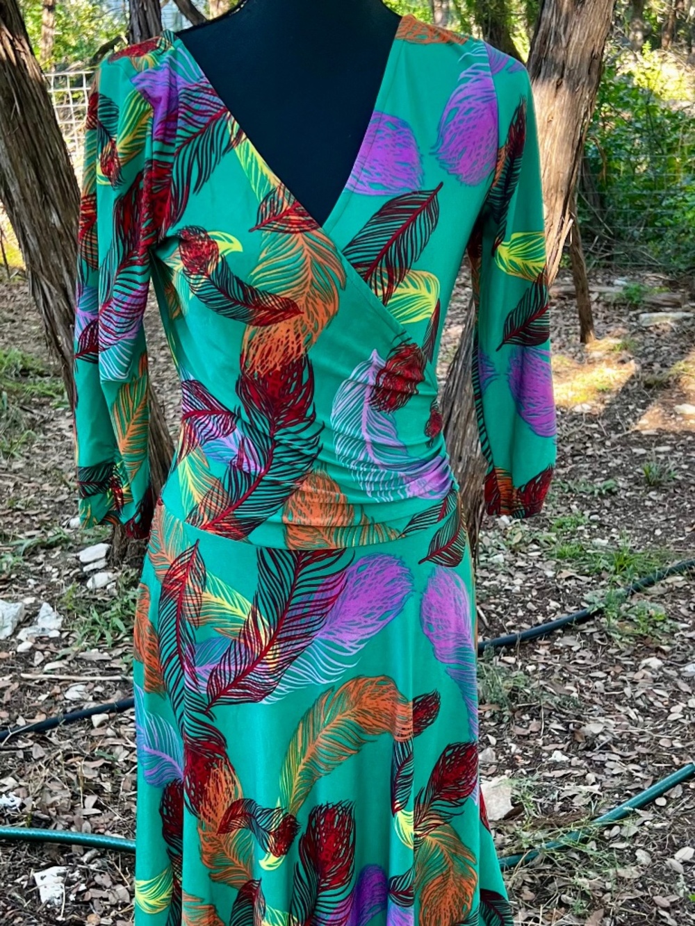 Feather wrap dress